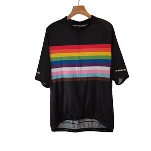 Trek Cycling Jersey Rainbow Pride Short Sleeve Full Zip Back Pockets Mens 2XL